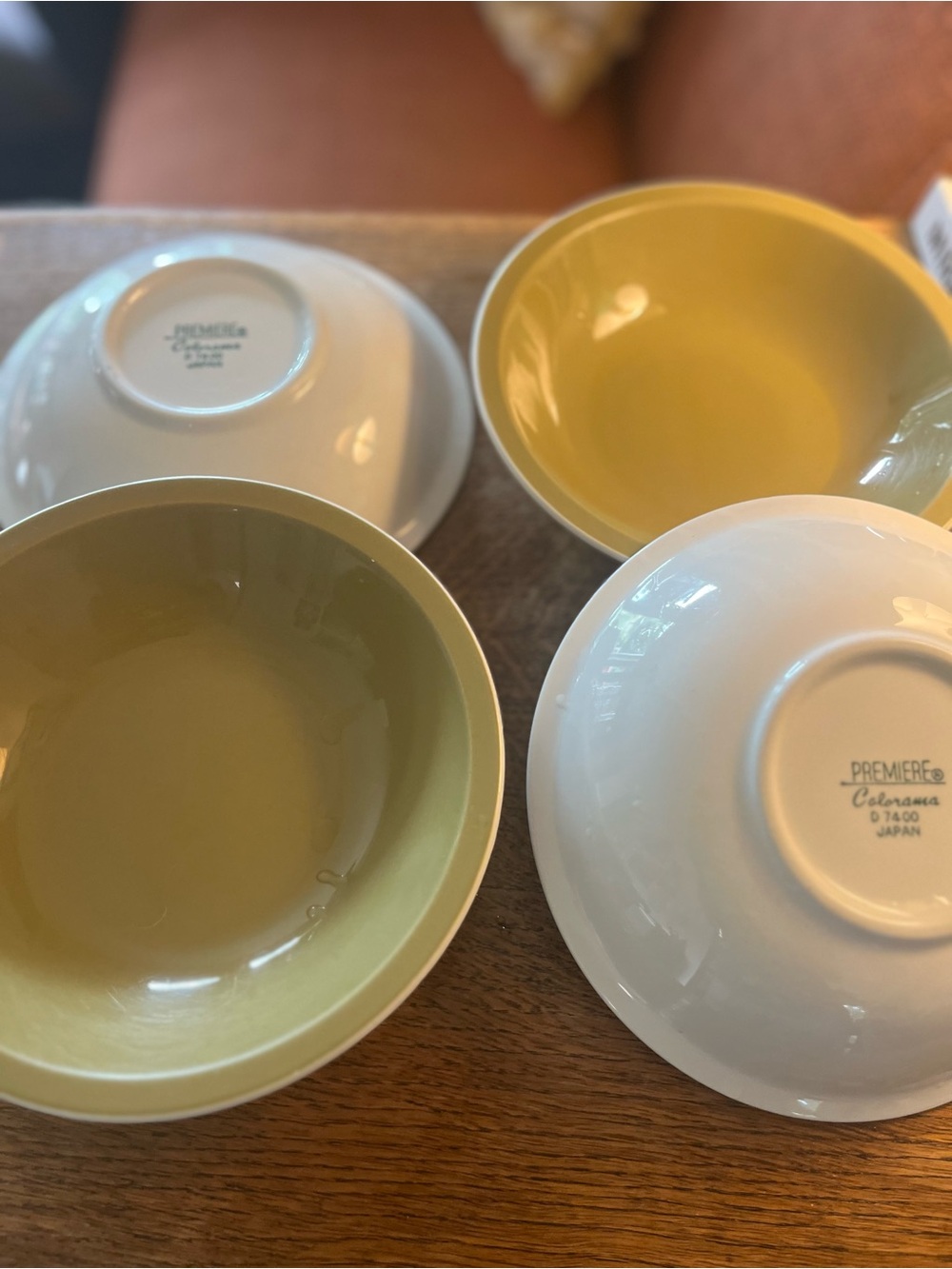 Set of 4 Vintage COLORAMA Cereal Bowls cMikasa Japan 2 Tone